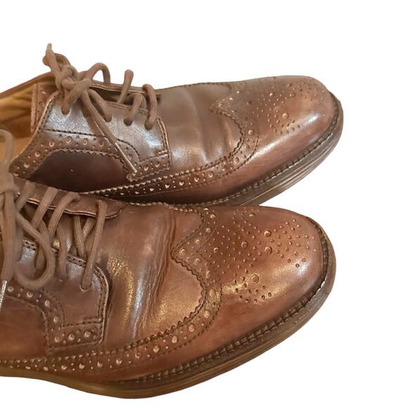 Cole Haan LunarGrand Long Wingtip Brown Derby Shoe Mens Size 8 8M Retro C13738 - Picture 2 of 10
